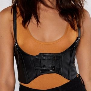 Faux Leather Corset Harness Belt, size small
